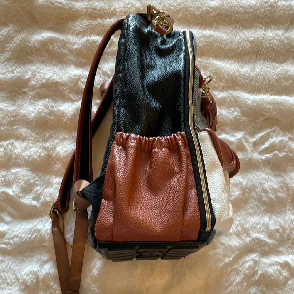 Multi-Color Women’s Backpack - White, Black & Brown